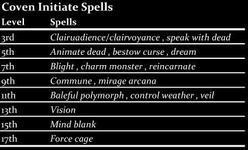 Coven Initiate Spells